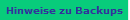 Hinweise zu Backups